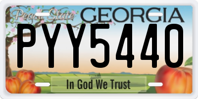 GA license plate PYY5440