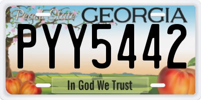 GA license plate PYY5442