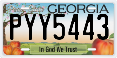GA license plate PYY5443