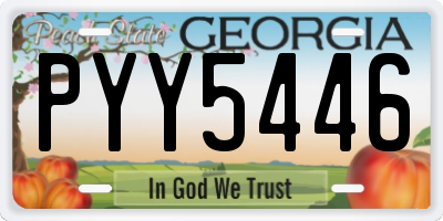 GA license plate PYY5446