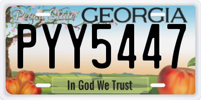 GA license plate PYY5447