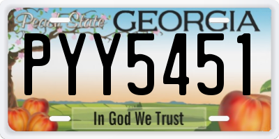 GA license plate PYY5451
