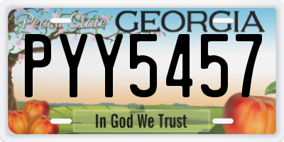 GA license plate PYY5457