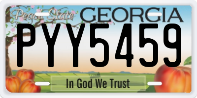 GA license plate PYY5459