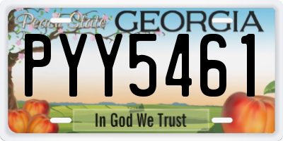 GA license plate PYY5461