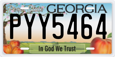 GA license plate PYY5464