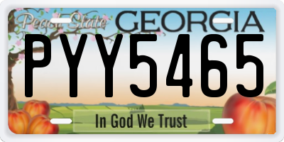GA license plate PYY5465
