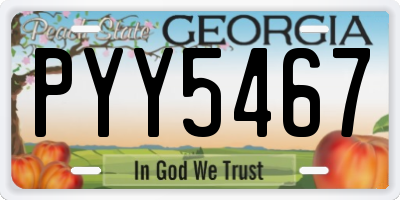 GA license plate PYY5467