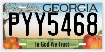 GA license plate PYY5468