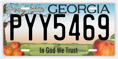 GA license plate PYY5469