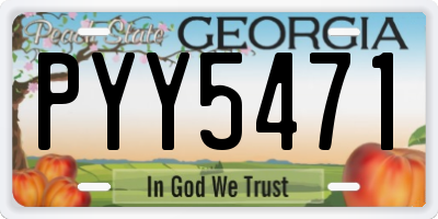 GA license plate PYY5471
