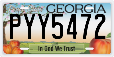 GA license plate PYY5472