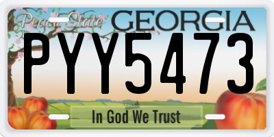 GA license plate PYY5473