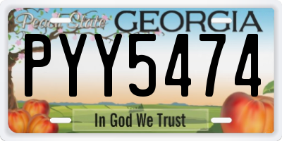GA license plate PYY5474