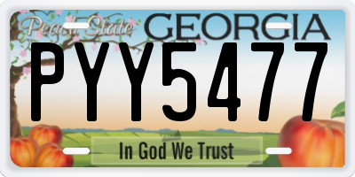 GA license plate PYY5477