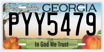 GA license plate PYY5479
