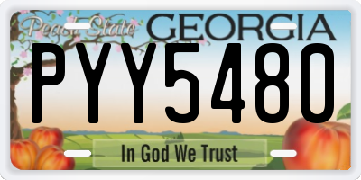 GA license plate PYY5480
