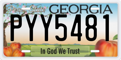 GA license plate PYY5481