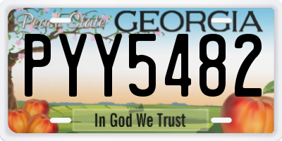 GA license plate PYY5482