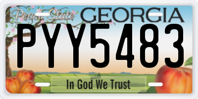 GA license plate PYY5483
