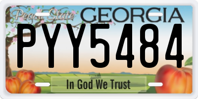 GA license plate PYY5484