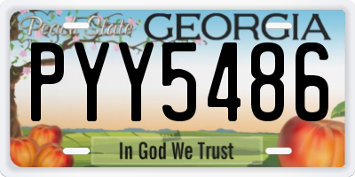 GA license plate PYY5486