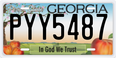 GA license plate PYY5487