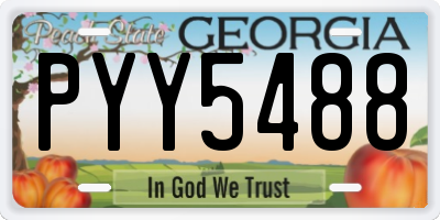 GA license plate PYY5488