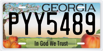 GA license plate PYY5489