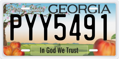 GA license plate PYY5491