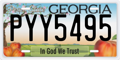 GA license plate PYY5495