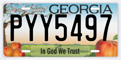 GA license plate PYY5497