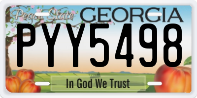GA license plate PYY5498