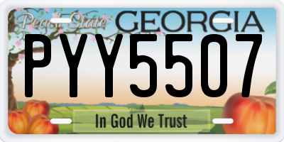 GA license plate PYY5507