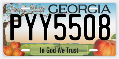 GA license plate PYY5508
