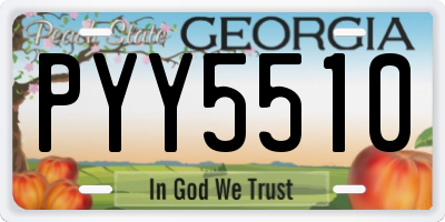 GA license plate PYY5510