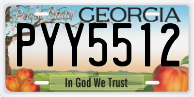 GA license plate PYY5512