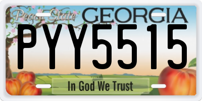 GA license plate PYY5515