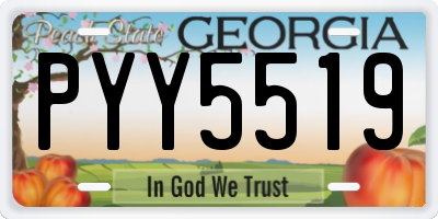 GA license plate PYY5519