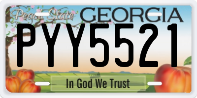 GA license plate PYY5521