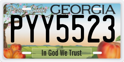 GA license plate PYY5523