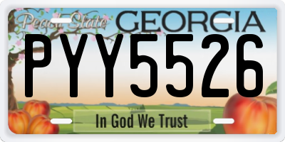 GA license plate PYY5526