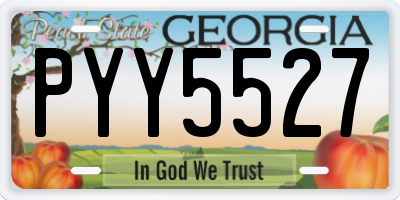GA license plate PYY5527