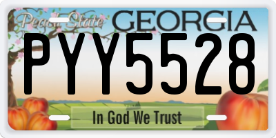 GA license plate PYY5528