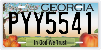 GA license plate PYY5541