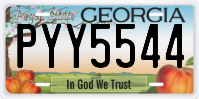 GA license plate PYY5544