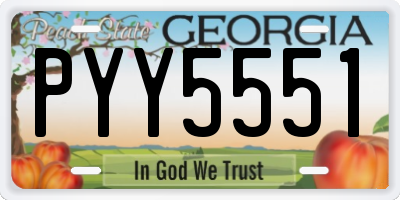 GA license plate PYY5551