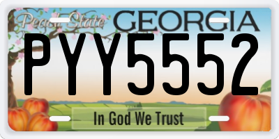 GA license plate PYY5552