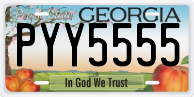 GA license plate PYY5555