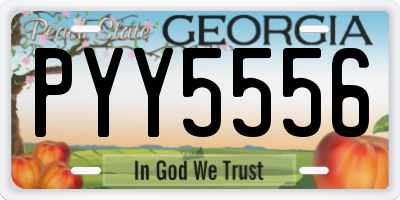 GA license plate PYY5556